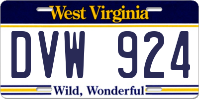 WV license plate DVW924