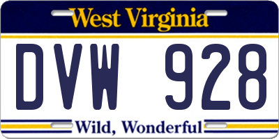 WV license plate DVW928