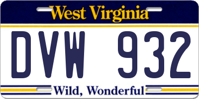 WV license plate DVW932