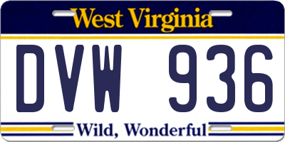 WV license plate DVW936