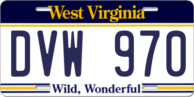 WV license plate DVW970