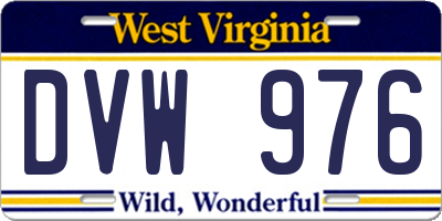 WV license plate DVW976