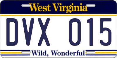 WV license plate DVX015