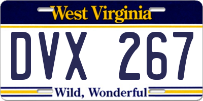 WV license plate DVX267