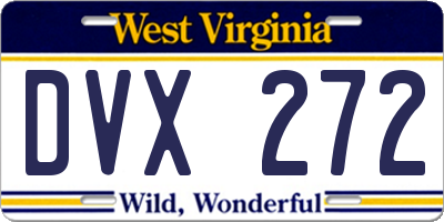 WV license plate DVX272