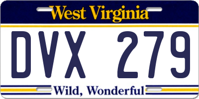 WV license plate DVX279