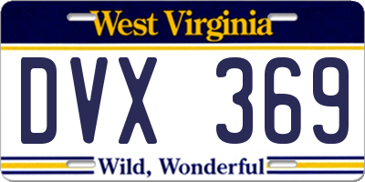 WV license plate DVX369