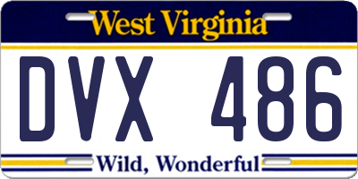 WV license plate DVX486