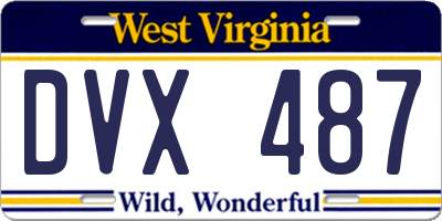 WV license plate DVX487