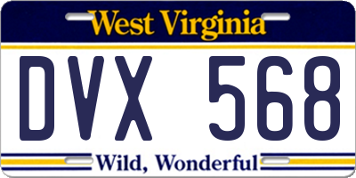 WV license plate DVX568