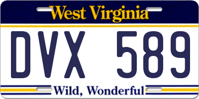 WV license plate DVX589