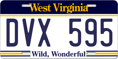 WV license plate DVX595