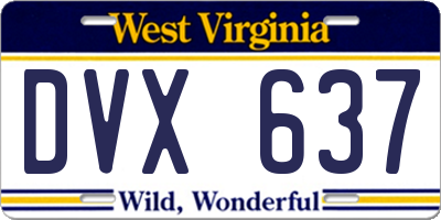 WV license plate DVX637