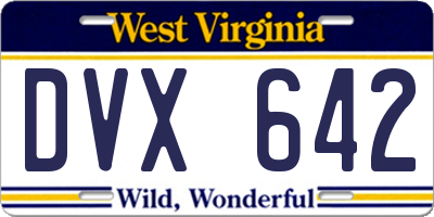 WV license plate DVX642