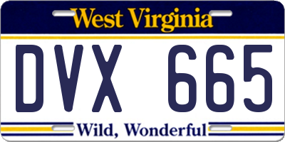 WV license plate DVX665