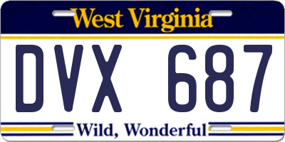 WV license plate DVX687