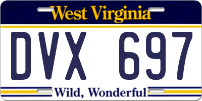WV license plate DVX697