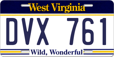 WV license plate DVX761