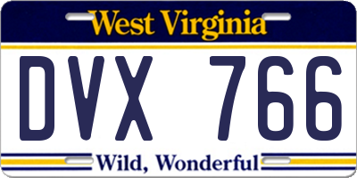 WV license plate DVX766