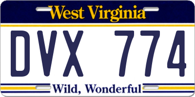 WV license plate DVX774