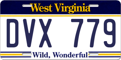 WV license plate DVX779