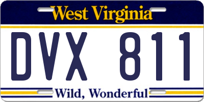 WV license plate DVX811