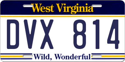 WV license plate DVX814