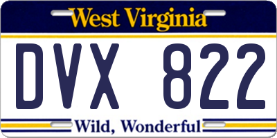 WV license plate DVX822