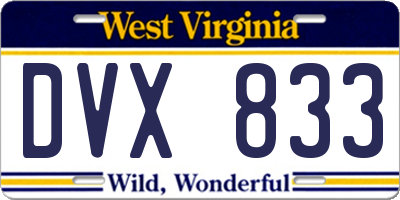 WV license plate DVX833