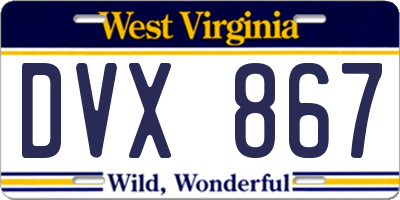 WV license plate DVX867
