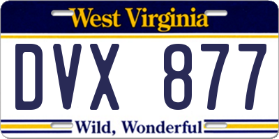 WV license plate DVX877
