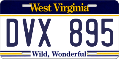 WV license plate DVX895