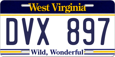 WV license plate DVX897