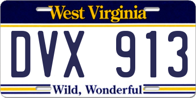 WV license plate DVX913