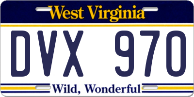WV license plate DVX970