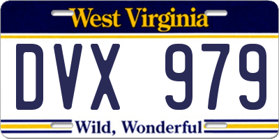 WV license plate DVX979