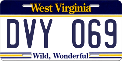 WV license plate DVY069