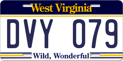 WV license plate DVY079