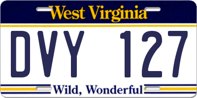 WV license plate DVY127