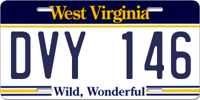 WV license plate DVY146