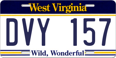 WV license plate DVY157