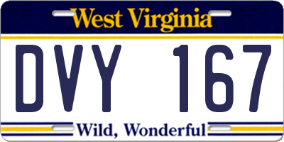 WV license plate DVY167
