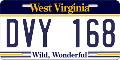 WV license plate DVY168