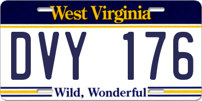 WV license plate DVY176