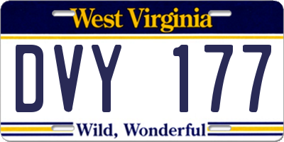 WV license plate DVY177