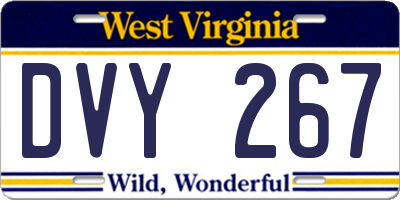WV license plate DVY267
