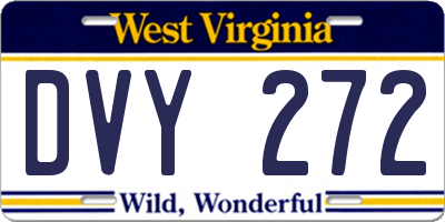 WV license plate DVY272