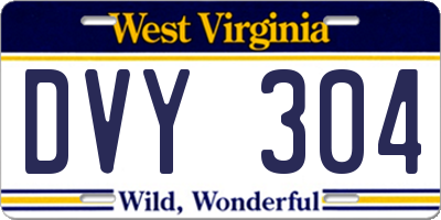 WV license plate DVY304