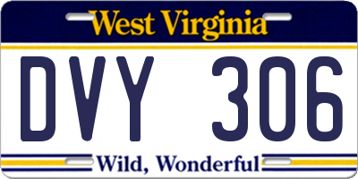 WV license plate DVY306