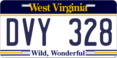 WV license plate DVY328